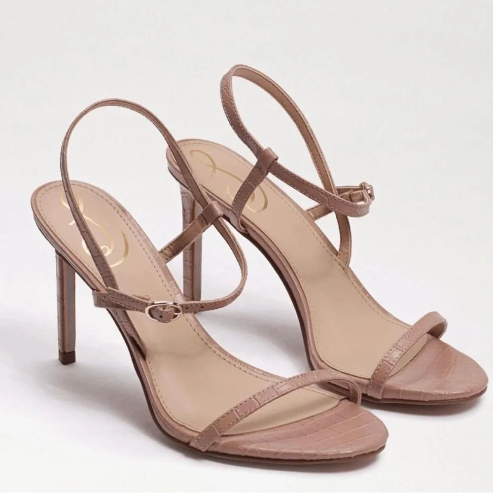 Sam Edelman Doran Heel Sandals in Maple Croco - NWT - Picture 2 of 12